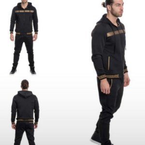 Comfort and Style Hoodie Set "Black and Gold"